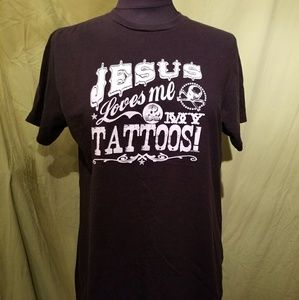 Medium 'Jesus Loves Me & My Tattoos' Tee
